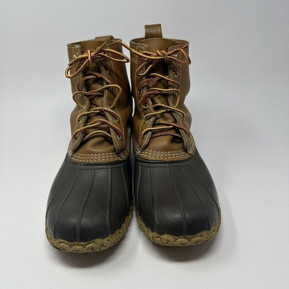LL Bean The Original Leather 8” brown Duck Boot USA Maine Mens Size US 10 - Picture 9 of 10